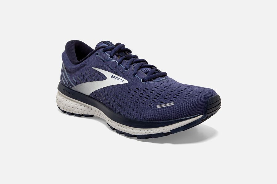 Ghost 13 Road Brooks Running Shoes NZ Mens - Navy/Silver - WXIJTU-631